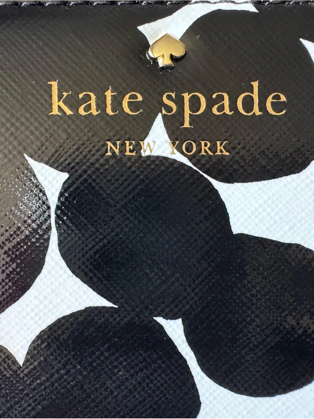 NWT - Kate Spade Staci Picture Splodge Dot Zip Around Continental Wallet Blk/wht